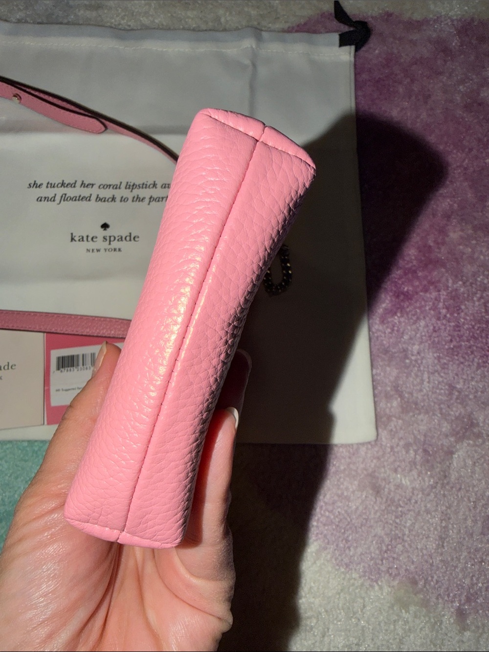 Kate Spade Bradley Pebbled Leather Crossbody In Rococo Pink with Dust Bag - Picture 7 of 10